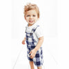 Oshksh Blue & White Box Check Buckle Top Cotton Dungaree 11559