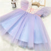 NNJ Sequin Neck Peach Chest Blue Frock 12993