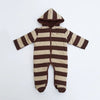 C Bear Embroided Brown With Skin Quilted Warm Snow Suit 11863