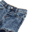 OM Cat Button Heart Knee Patch Blue Denim 12950