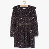 5.10.15 Elastic Belt Style Multi Dots Black Frock 13529