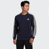 Embroided Logo 3 Stripes Sports Fleece Navy Blue Sweatshirt 10449