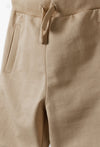 5.10.15 Plain Mock Neck Zipper With Biker Style Terry Trouser Beige Tracksuit 14698