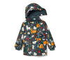 TG All Over Animal farm Print Ocean Hooded Puffer Jacket 13596