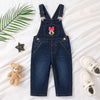B.X Embroidered Mini Mice Pocket Blue Dungaree 8089