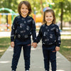 L&S Champion 92 Terry Mock Neck Zipper With Trouser Navy Blue Tracksuit 14706