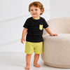 FGT Multi Line Stripe Black & Lemon 2 Piece Set 4712