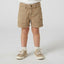 Nmeit Golden Button Squre Pocket Khaki Cotton Short 13119