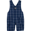 Oshksh Thin White Lines Blue Check Cotton Dungaree 11564