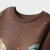 IFNTY Kids Deer & Squirrles Applic Brown Fleece Sweatshirt 13608