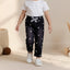 PRNT White Heart Embroided Black Denim Pant 14984
