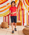 TAO Silver Button Navy Blue Cotton Shorts 13123