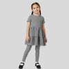 L&S Black & White Check Box Frock With Legging 2 Piece set 15004