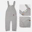 TPM Front Pocket Rabit Badge Textured Grey Knitted Dungaree 10909