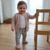 KB Plain Knitted Pattern T- Pink Cardigan 14424