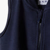 5.10.15 Ottoman Mock Neck Sleeveless Navy Blue Zipper 14601