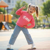 L&S Y2K Print Dark Pink Terry Sweatshirt 14987