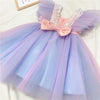 NNJ Sequin Neck Peach Chest Blue Frock 12993
