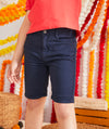 TAO Silver Button Navy Blue Cotton Shorts 13123