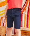 TAO Silver Button Navy Blue Cotton Shorts 13123