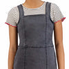 STVE Madden Striped Top With Grey denim Dungaree 2 Piece Set 13664