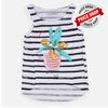 SS Sequence Lemon Jar Black Stripe Rough Bottom Sleeveless Top 4059