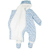 Paris Tiger Face Quilted Warm Blue Snow Suit 11862