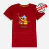 OKD Dino Printed Maroon Girls Top 4919