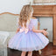 NNJ Sequin Neck Peach Chest Blue Frock 12993