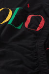 R.L Polo Colour Front Logo Print Black 2 Piece Short Set 13297