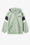 L&S Be Ready Kangroo Pocket Zipper Terry Hoodie With Terry Jogger Trouser Pistachio Tracksuit 14689