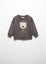 MNG Little FIERCE Embroided Bear Face Dark Grey Fleece Sweatshirt 13605