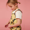 H&M Mustard & Black Big Leaves Slub Yellow Jumpsuit 11697