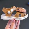 CN Bear Face & Alphabets Brown Soft Sandal 14212