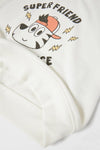 ZR Super Friend Confidence Off White Light Fleece Sweatshirt 13736