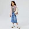 NME IT Rough Bottom Open Style Blue Long Denim Skirt 12952