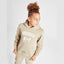 HR Pigeon Print Back Embroieded Beige Fleece Hoodie Tracksuit 14260