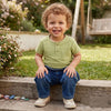 CA Pale Khaki Self Lines Pocket Style T-Shirt 13180