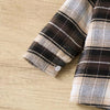 SHN Brown Check Hooded Shirt with Beige Corduroy Pant 2 Piece Set 14771