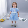 YJTX Frozen Elsa Print Blue Frock 13103