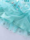 VKT Sequin Mermaid Polka Dots Bottom Blue Frock 11831