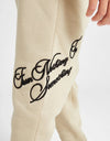 HR Pigeon Print Back Embroieded Beige Fleece Hoodie Tracksuit 14260