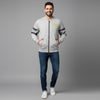 HF The Concept Of Game Applic CamuFlage Stripes Slevees Mock Neck Grey Terry Zipper 14339