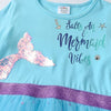VTK Sequin Mermaid Glitter Bottom Blue Full Sleeves Frock 11828