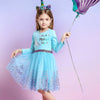 VTK Sequin Mermaid Glitter Bottom Blue Full Sleeves Frock 11828