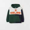 LFT Kelme Print Block Green With Blue Fleece Hoodie 12025