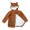 P Rabbit Camel Brown Hooded Sherpa Sweater 8678