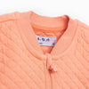 5.10.15 Quailted Peach Mock Neck Zipper 13499
