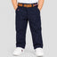 LSN Island Embroided Without Belt Back Bagde Navy Blue Cotton Pant 14122