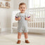LL Textured White Top with Grey Dungaree 2 Piece Set 12876